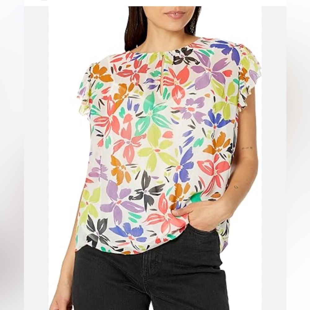 Velvet by Graham & Spencer Women's Lucia Viscose Georgette Top Size Large NWT